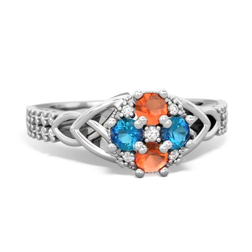 fire opal-london topaz engagement ring