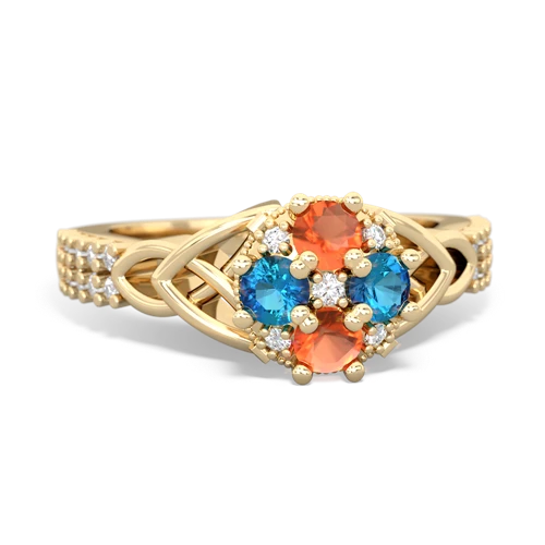 fire opal-london topaz engagement ring