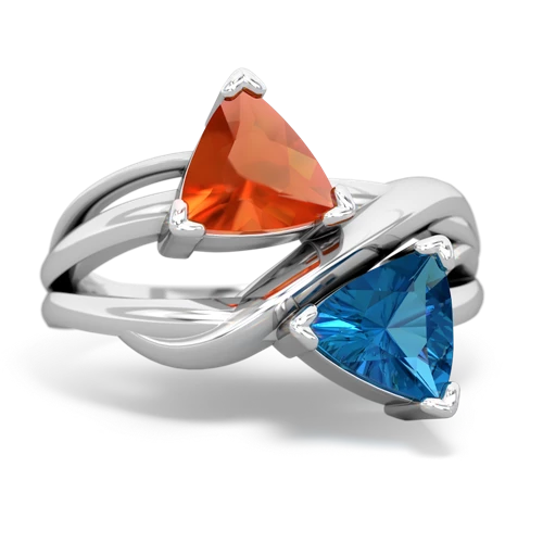 fire opal-london topaz filligree ring