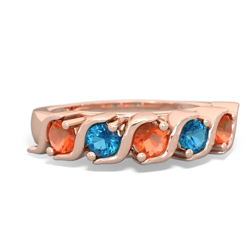 fire opal-london topaz timeless ring