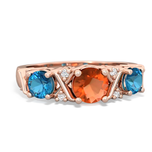 fire opal-london topaz timeless ring