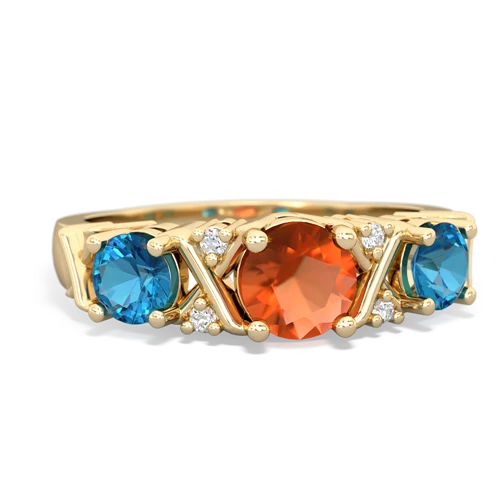 fire opal-london topaz timeless ring