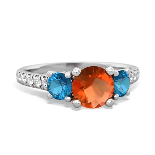 fire opal-london topaz trellis pave ring