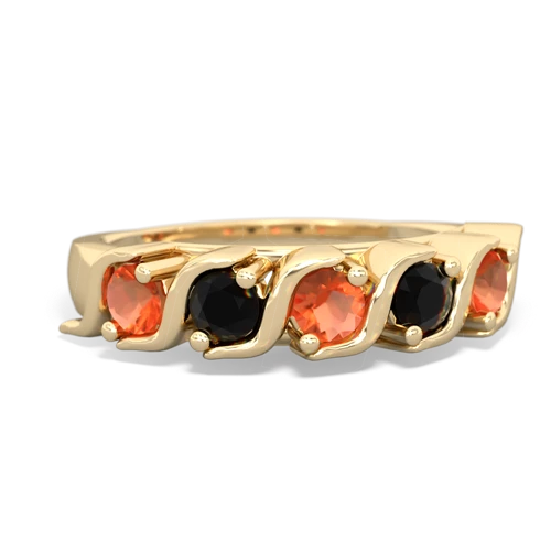 fire opal-onyx timeless ring