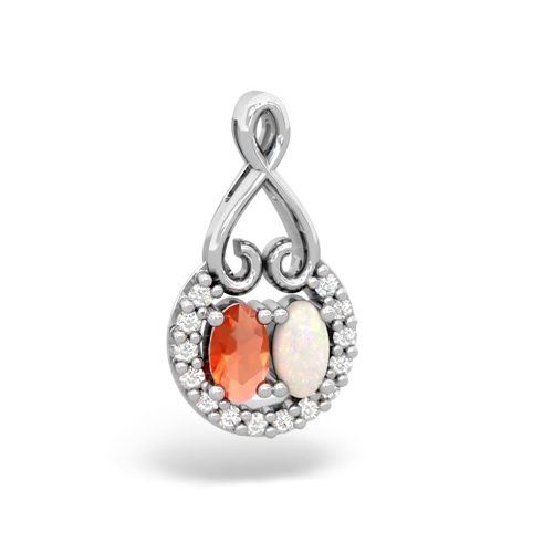 fire opal-opal love nest pendant