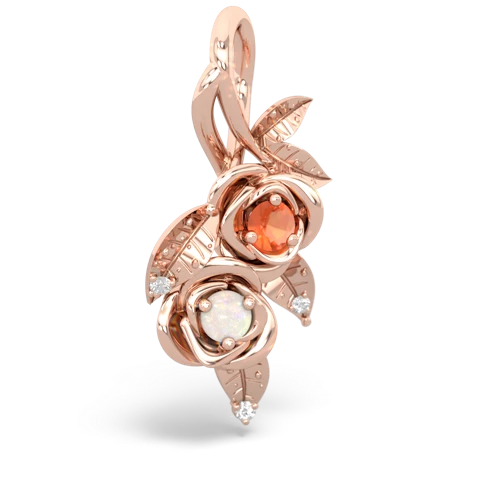 fire opal-opal rose vine pendant