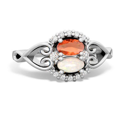 fire opal-opal antique keepsake ring