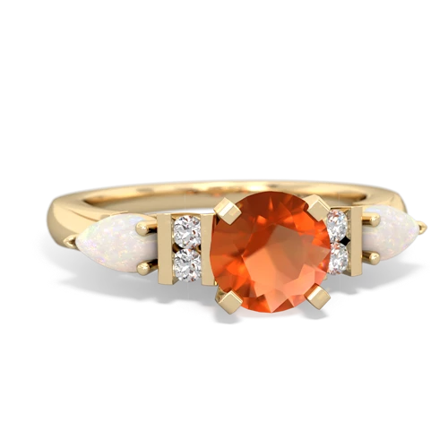 fire opal-opal engagement ring