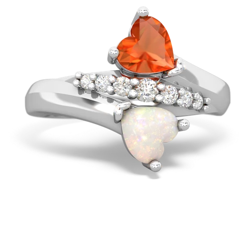 fire opal-opal modern ring