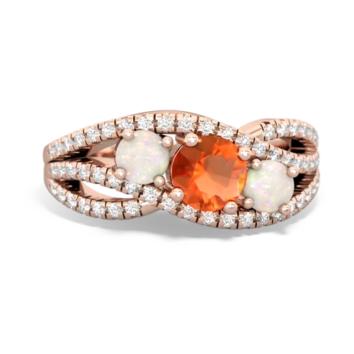 fire opal-opal three stone pave ring