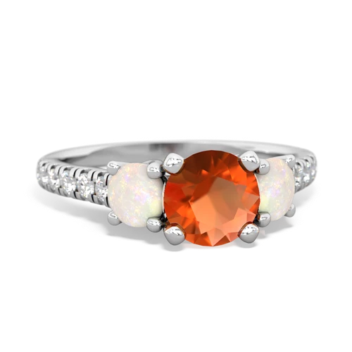 fire opal-opal trellis pave ring