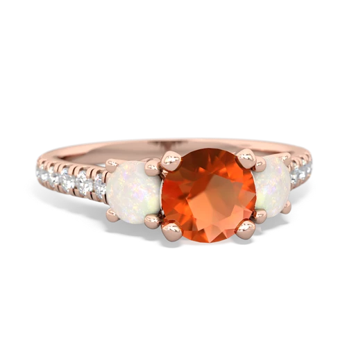 fire opal-opal trellis pave ring