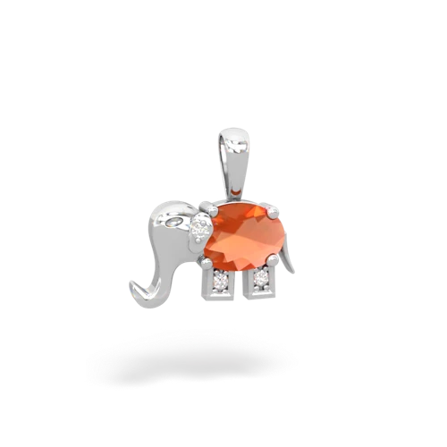Fire Opal Elephant Genuine Fire Opal pendant Pendant