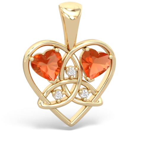 Fire Opal Celtic Trinity Heart Genuine Fire Opal pendant Pendant