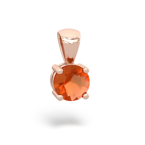 fire opal round basic pendant