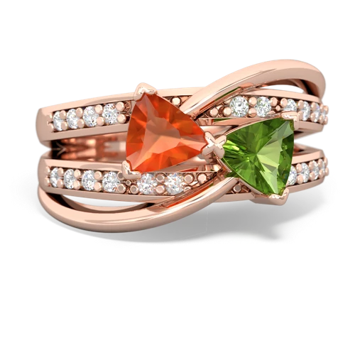 fire opal-peridot couture ring