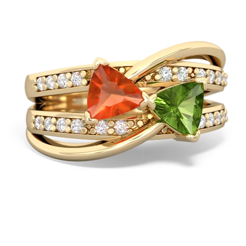 fire opal-peridot couture ring