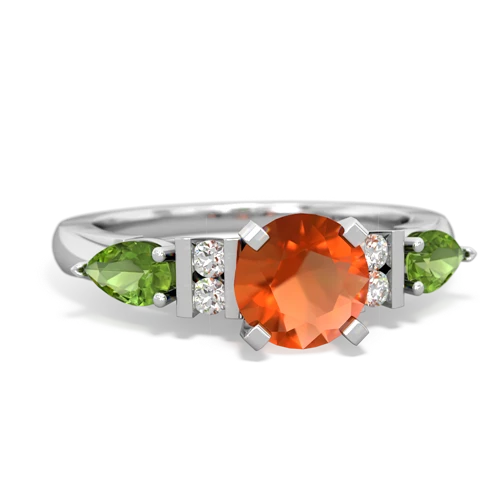 fire opal-peridot engagement ring