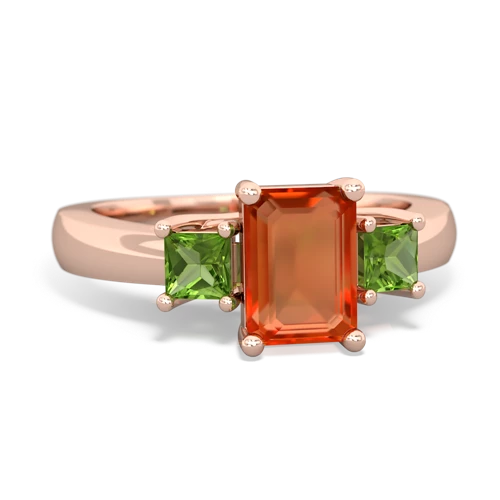 fire opal-peridot timeless ring