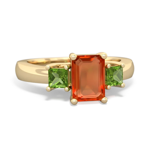 fire opal-peridot timeless ring