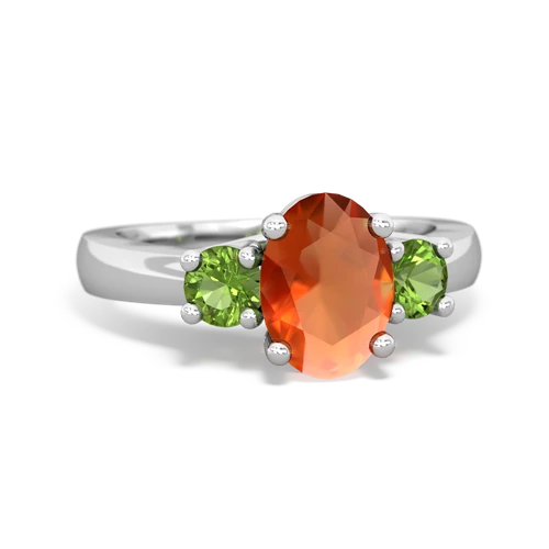 fire opal-peridot timeless ring