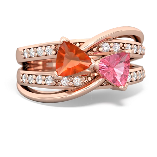 fire opal-pink sapphire couture ring