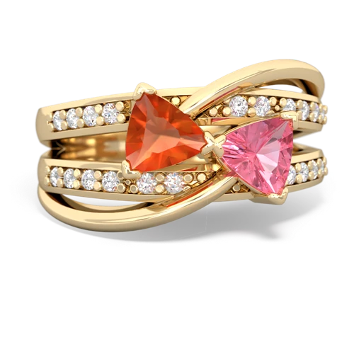 fire opal-pink sapphire couture ring
