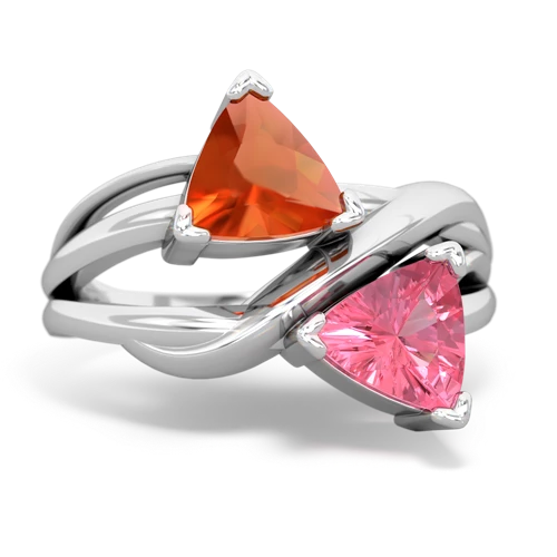 fire opal-pink sapphire filligree ring