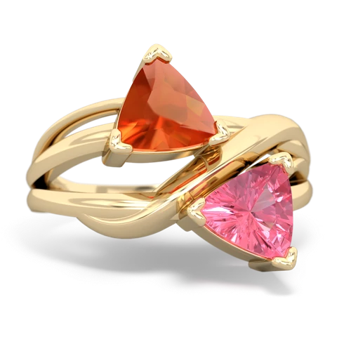 fire opal-pink sapphire filligree ring