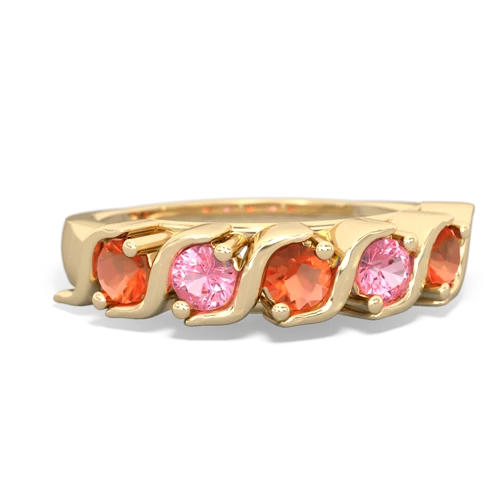 fire opal-pink sapphire timeless ring