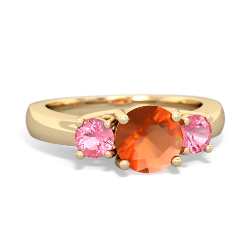 fire opal-pink sapphire timeless ring