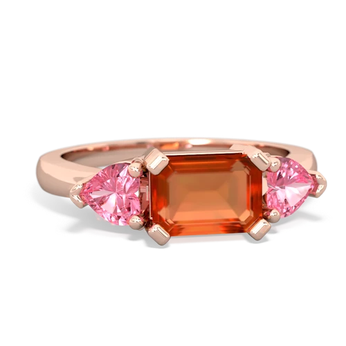 fire opal-pink sapphire timeless ring