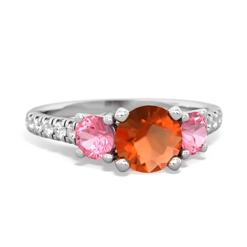 fire opal-pink sapphire trellis pave ring