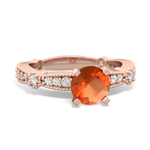 fire opal antique engagement ring