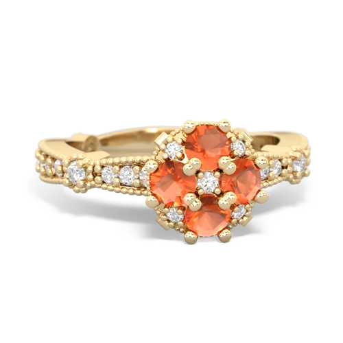 fire opal art deco engagement ring