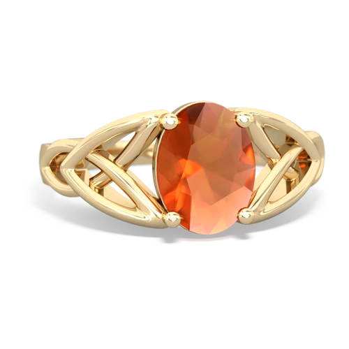 fire opal celtic ring