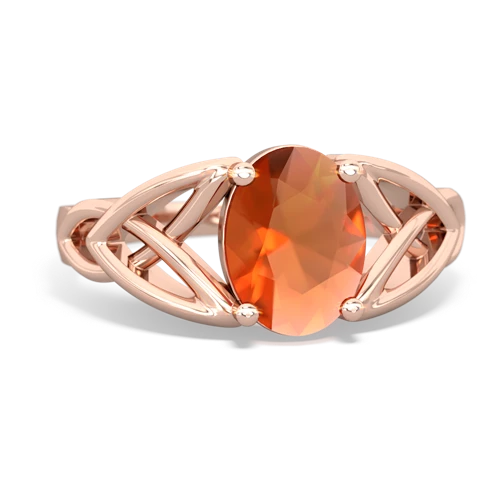 fire opal celtic ring