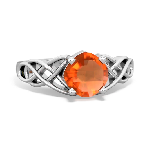 fire opal celtic ring