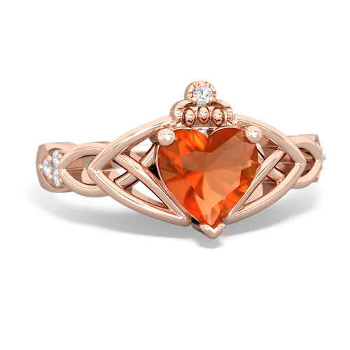 fire opal celtic ring