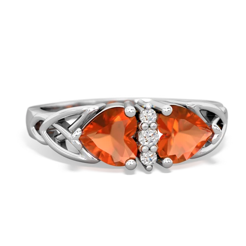 fire opal celtic ring
