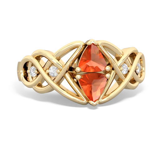 fire opal celtic knot ring