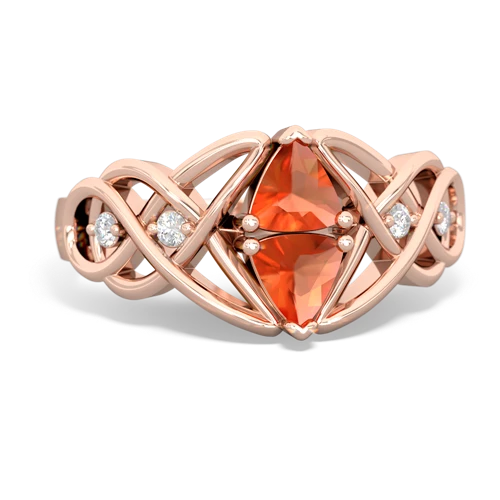 fire opal celtic knot ring