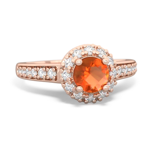 fire opal classic halo ring