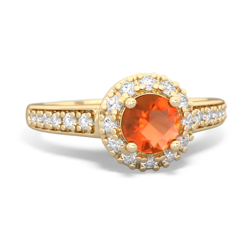 fire opal classic halo ring