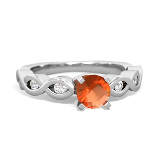Fire Opal Infinity Engagement Genuine Fire Opal ring Ring