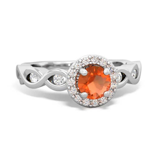 Fire Opal Infinity Engagement Genuine Fire Opal ring Ring