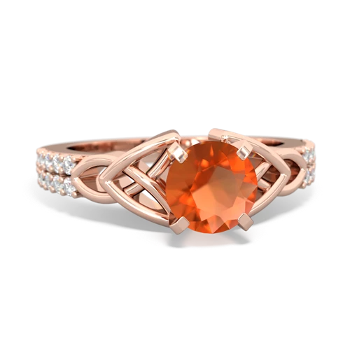 Fire Opal Celtic Knot Engagement Genuine Fire Opal ring Ring