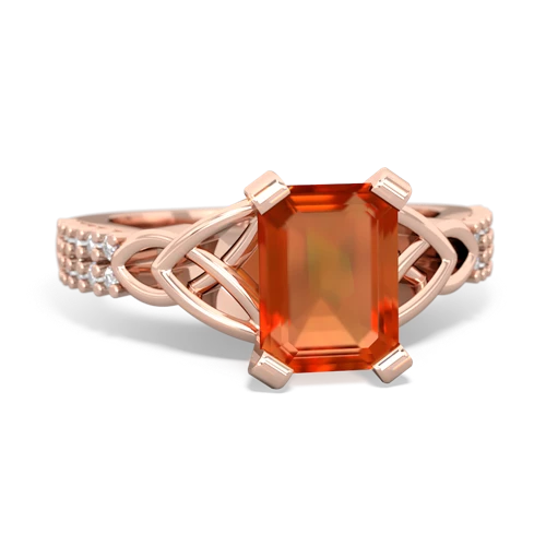 Fire Opal Celtic Knot Engagement Genuine Fire Opal ring Ring
