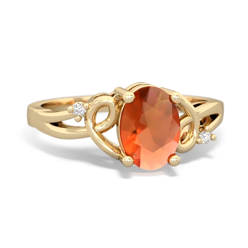 fire opal filligree ring
