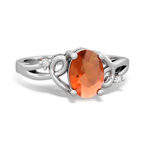 fire opal filligree ring